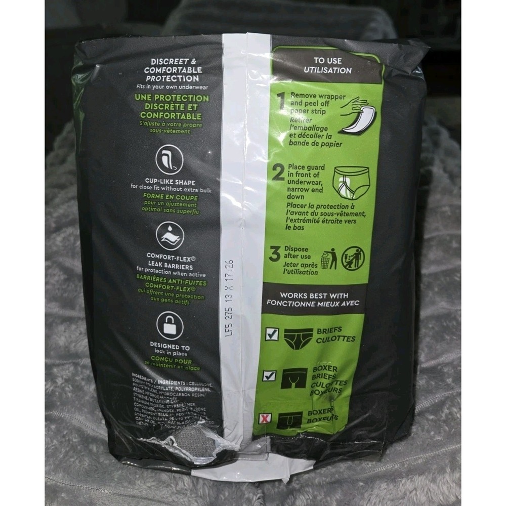 Depend Men's Incontinence Bladder Control Guards, Maximum Absorbency, 52 Count - Picture 6 of 6